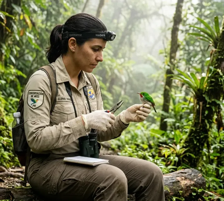 Someone caring for nature in a tropical forest